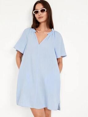 old navy crochet sleeve dress Boho Coquette Old Navy Dress 2X Brown Crochet Sleeves Summer Vacation Beach